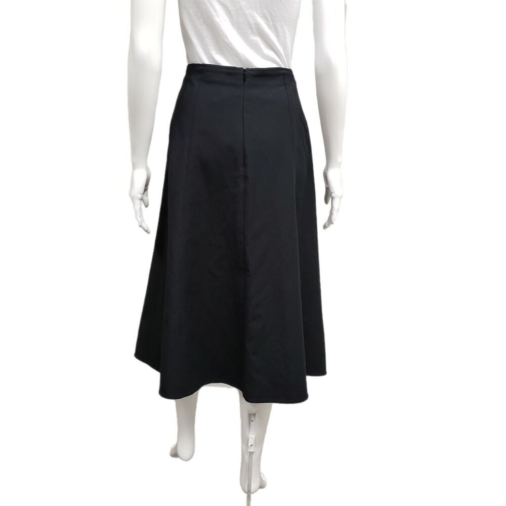DOROTHEE SCHUMACHER Black Look Sharp Asymmetrical A-Line Midi Skirt Size M - Picture 4 of 8